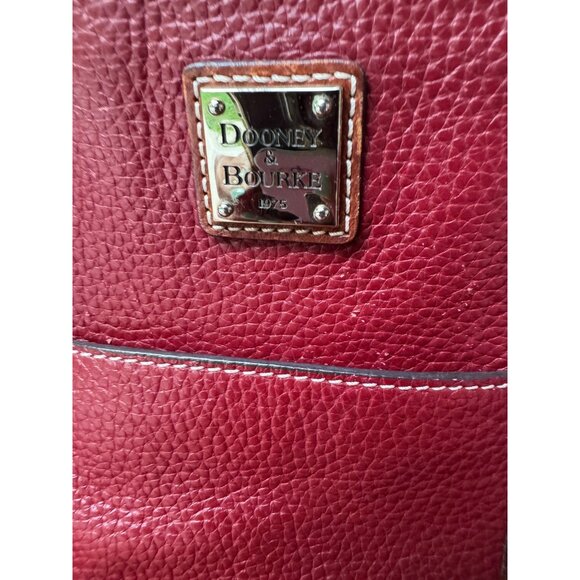 Dooney & Bourke Red Pebble Leather Tote Bag With Adjustable Straps & Interior Po - Picture 2 of 8